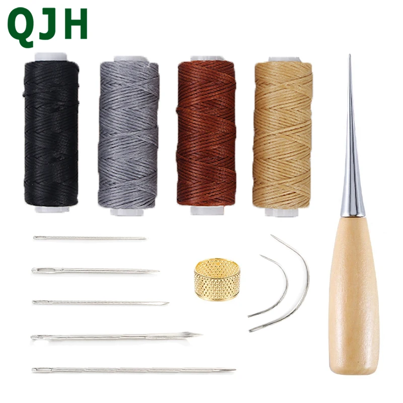 

QJH Leather sewing tools leather needle sewing cone wax thread thimble leather processing tools shoemaker canvas repair tool kit