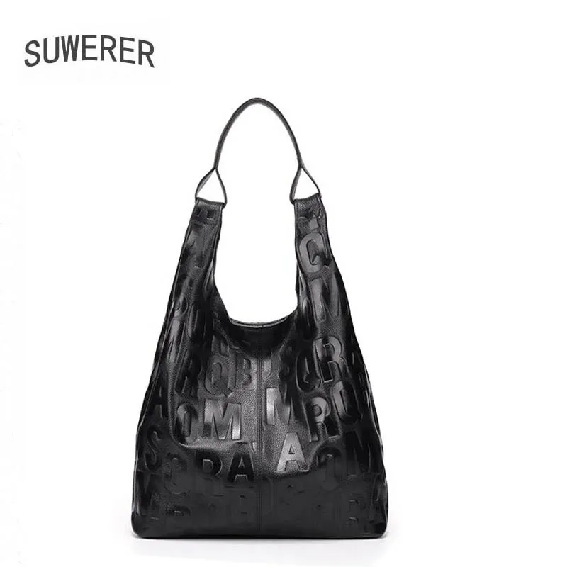 SUWERER Women Genuine Leather Bag 2023 New Handbag Fashion Lady Large Capacity Shoulder Real Cowhide Bags