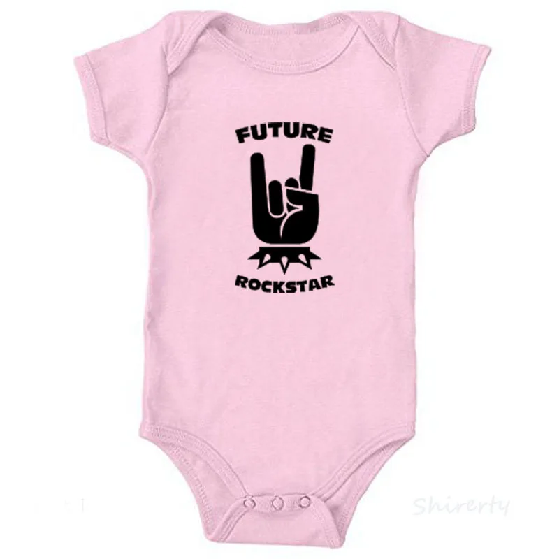 Rock Black Cotton Short Sleeve Baby Bodysuit Baby Boys Girls Clothes Funny Baby Clothing 0-24M