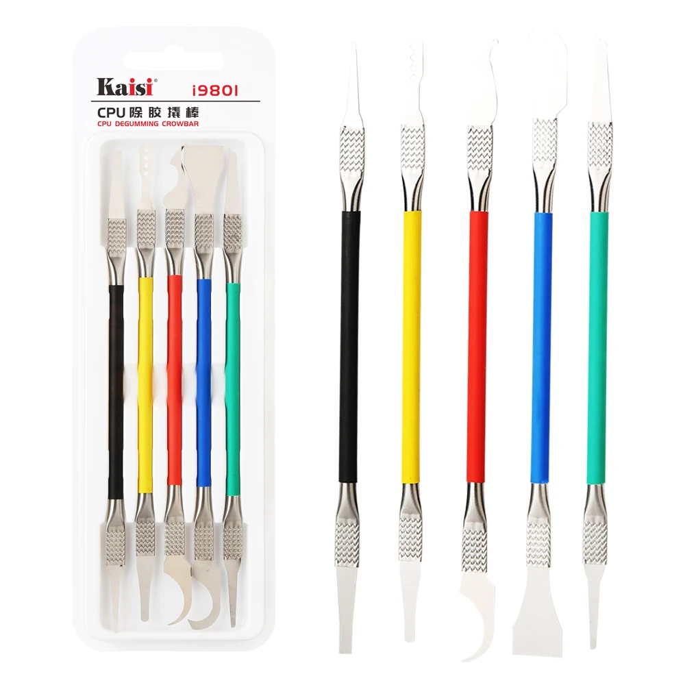 Kit di strumenti per la riparazione del telefono cellulare 5 in 1 lame per Chip IC in metallo smontare il piede di porco Set di utensili manuali per l'apertura della leva per la riparazione della tazza BGA