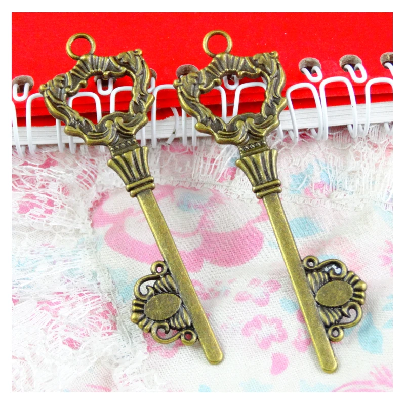 20 шт. 70*23 мм античные бронзовые позолоченные подвески для ключей Diy ювелирные аксессуары ручной работы