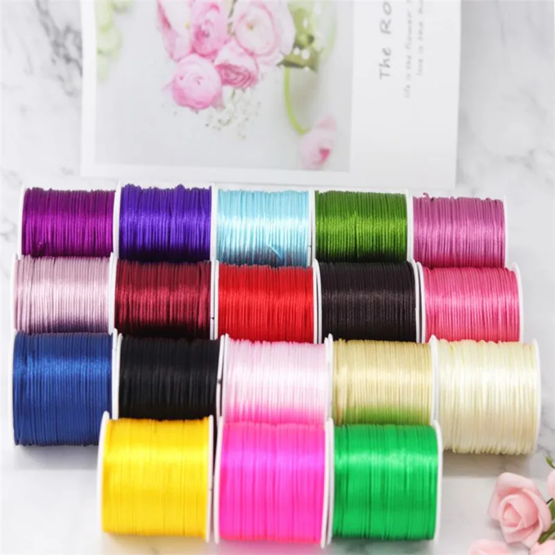 

1MM X 50Meters Chinese Knot Rattail Nylon Shamballa Satin Cord Braided Macrame String Jewelry Findings Beading Rope