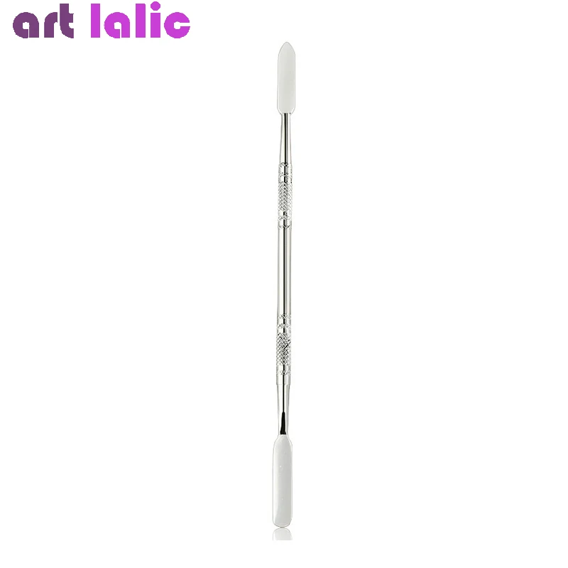 Stainless Steel Mixing Spatula Tool Spatuler Rod Nail Art Makeup Foundation Eyeshadow Stick Color