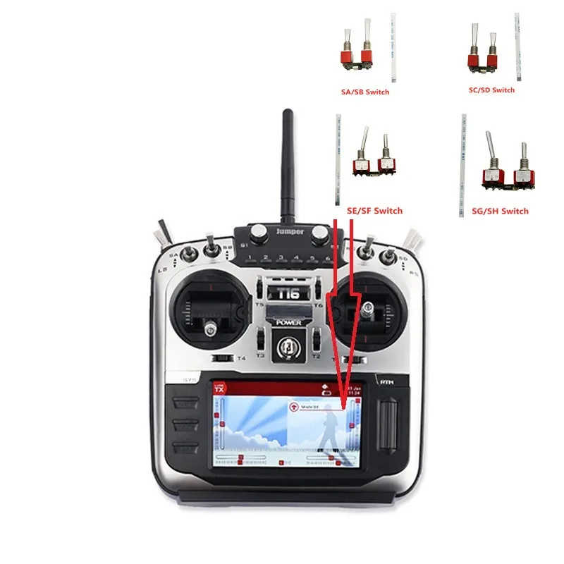 Jumper T16 Toggle Switches W Board 2 or 3 Position for T16 Pro SG-SH SE-SF SC-SD SA-SB Fine Tuning Trigger Transmitter