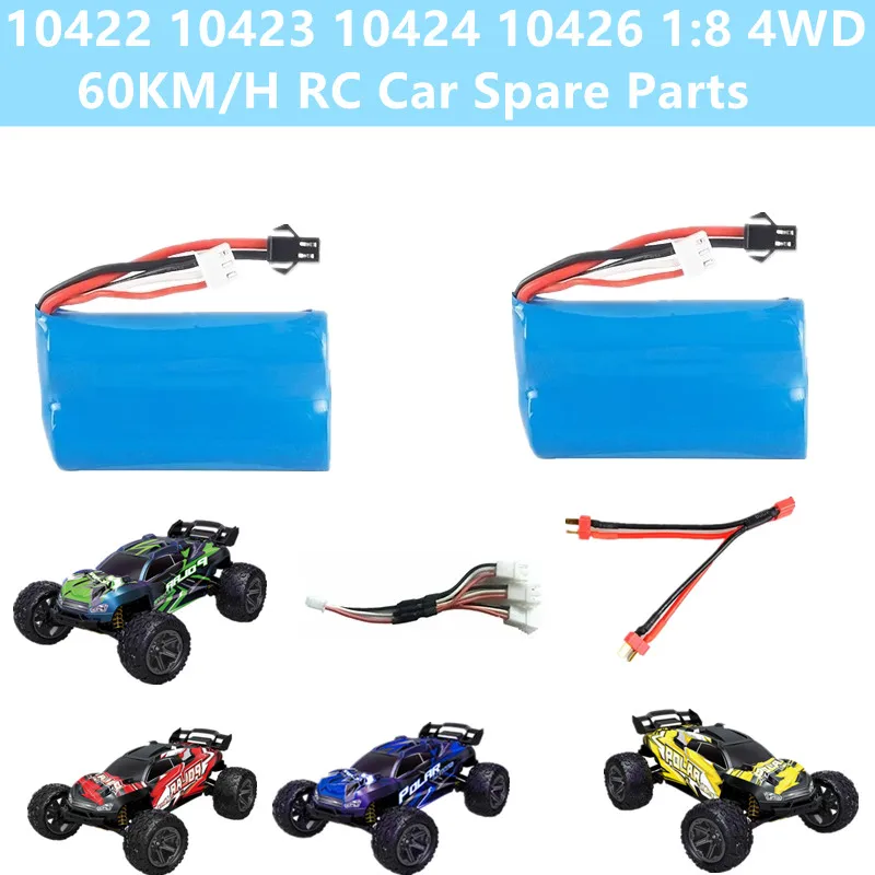 

10426 10422 10423 10424 1:8 4WD Large Off-road RC Car Truck Spare Parts 7.4V 1500mAh Battery/Connection Line/3-in-1 Cable