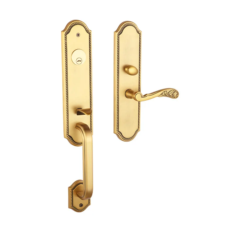 100% brass Gate lock Solid wood door lock European luxury copper brass Double door lock Villa door lock Top security