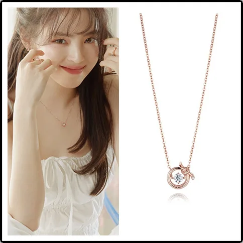 

knot moving beauty for women men Han So Hee Neverthele same Necklace neck high quality clavicle chain choker