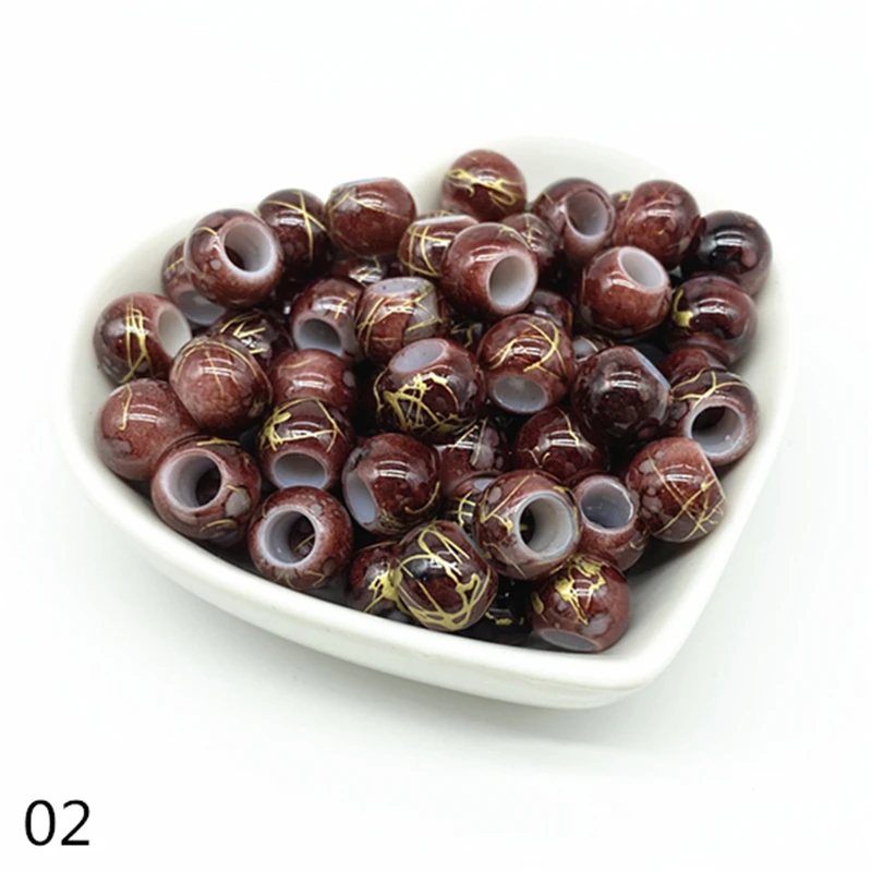 50 stuks 10mm groot gat kralen emmer acryl losse kraal voor sieraden maken armband ketting DIY