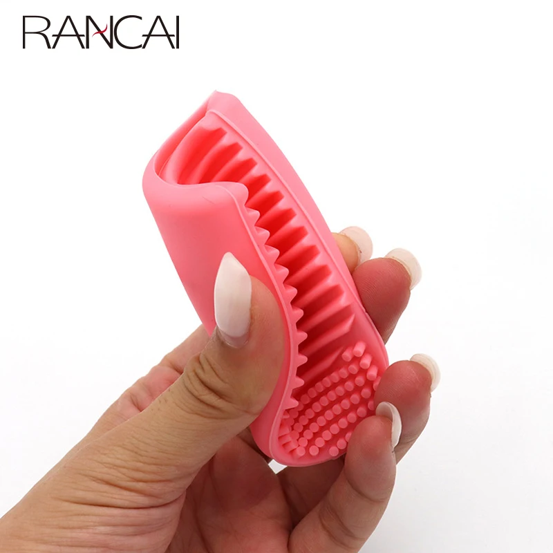 Rancai 1 Chiếc Ốp Trứng Bàn Chải Làm Sạch Brushegg Sữa Rửa Mặt Bụi Phấn Nền Sạch Dụng Cụ Đựng Mỹ Phẩm Trang Điểm