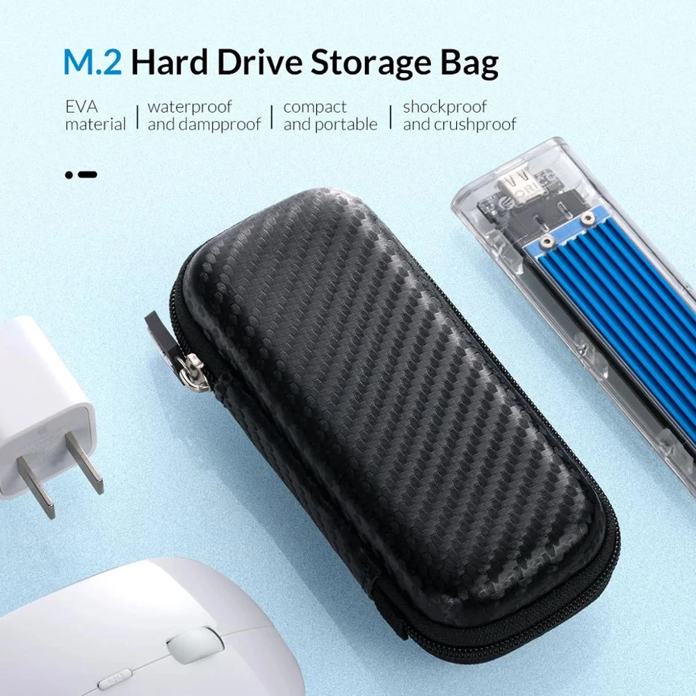 Storage Bag Zipper SSD Case Portable Shockproof External Hard Drive Protector Storage Bag Portable External Hard Drive Pouch