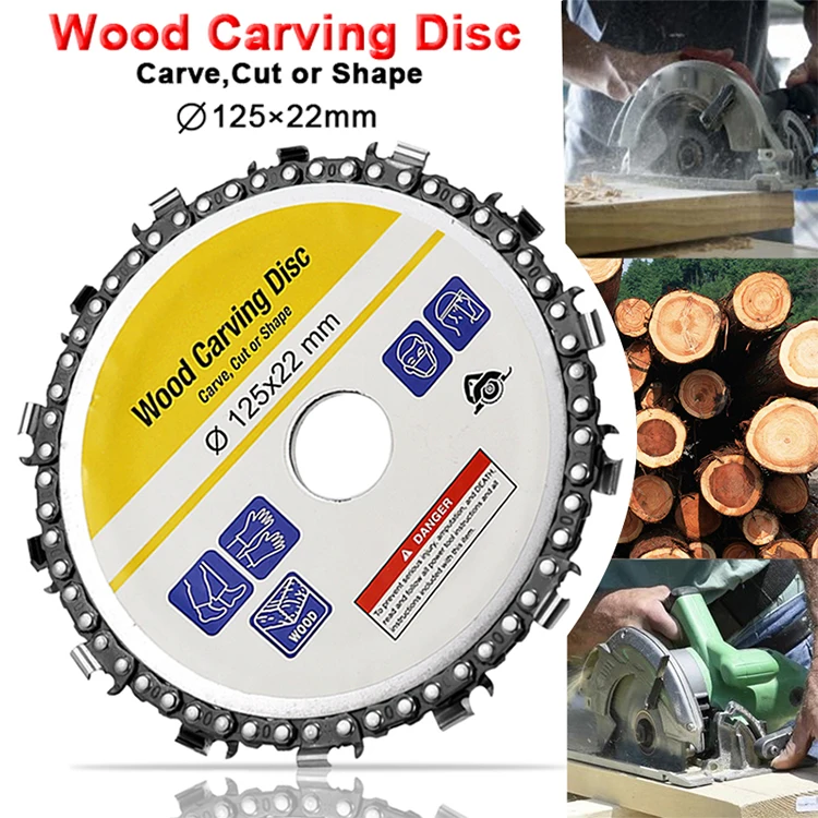 5 Inch Grinder Disc and Chain 14 Tooth Fine Abrasive Cut Chain For 125x22mm Angle Grinder