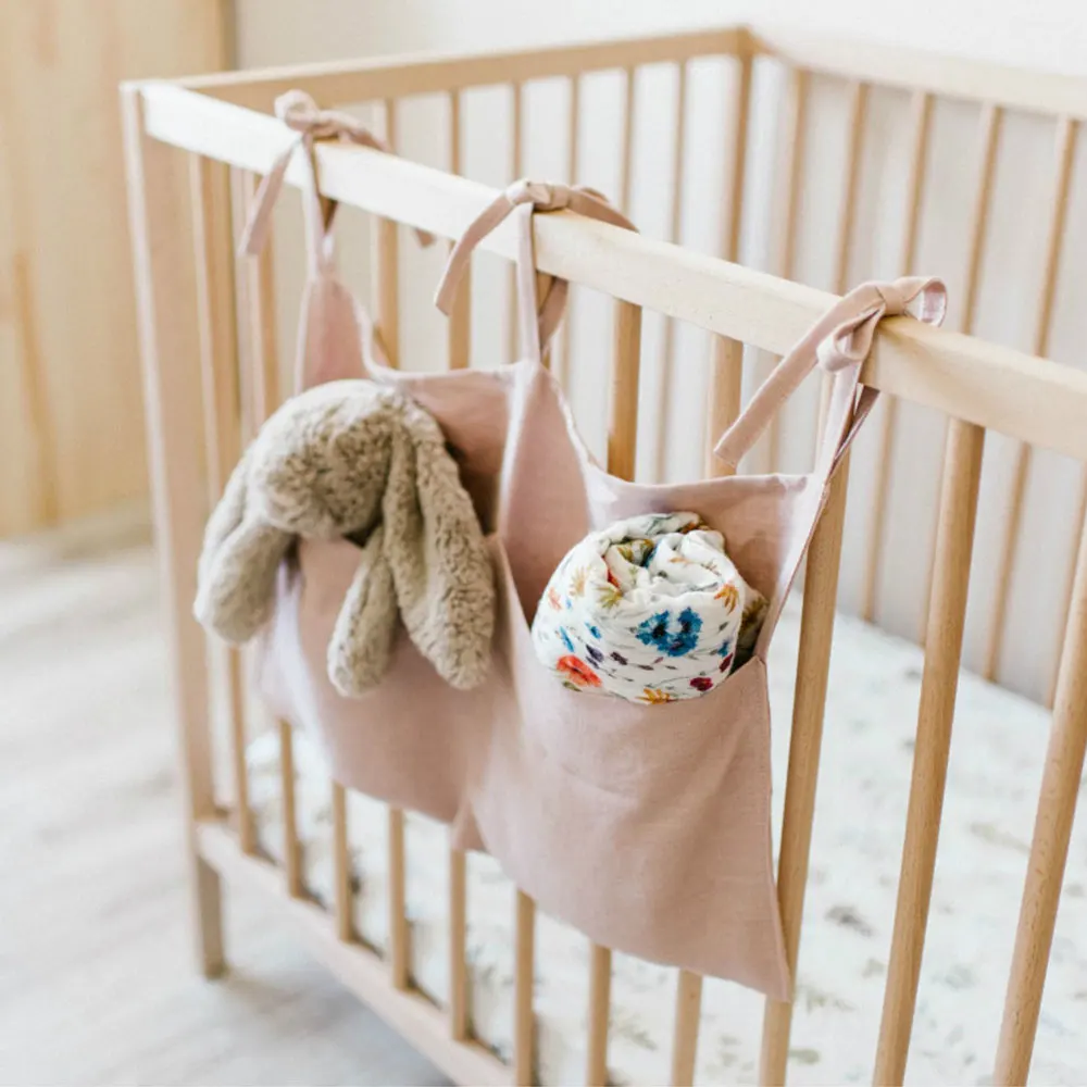 Baby Crib Hanging Bag Kids Bedding Baby Bed Accessories For Storage Hanging Bag Boys Girls Room Decor Simple Ins Baby Bumper