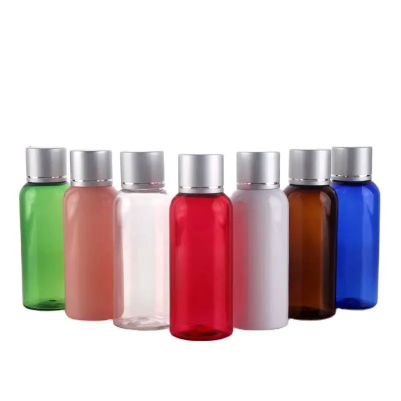 50ml PET  plastic bottle matte silver lid plastic stopper water lotion/shampoo/emulsion/body toner toilet water skin carepacking