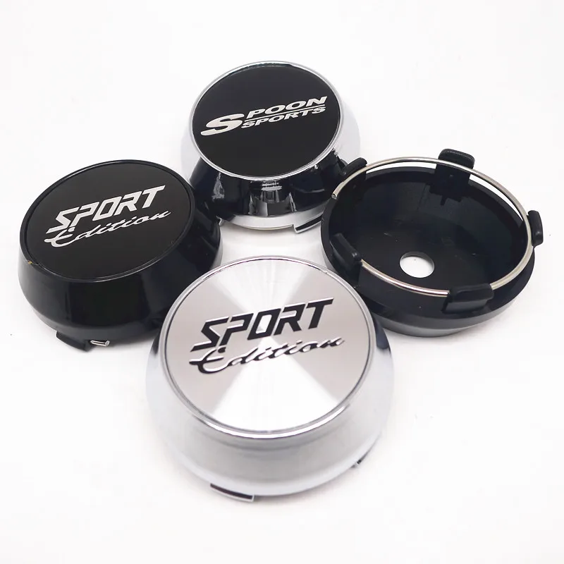 

4pcs 60mm 56mm For Spoon Sport Wheel Center Hub Cap Car Styling Cover 45mm Emblem Badge Stickers Accessories