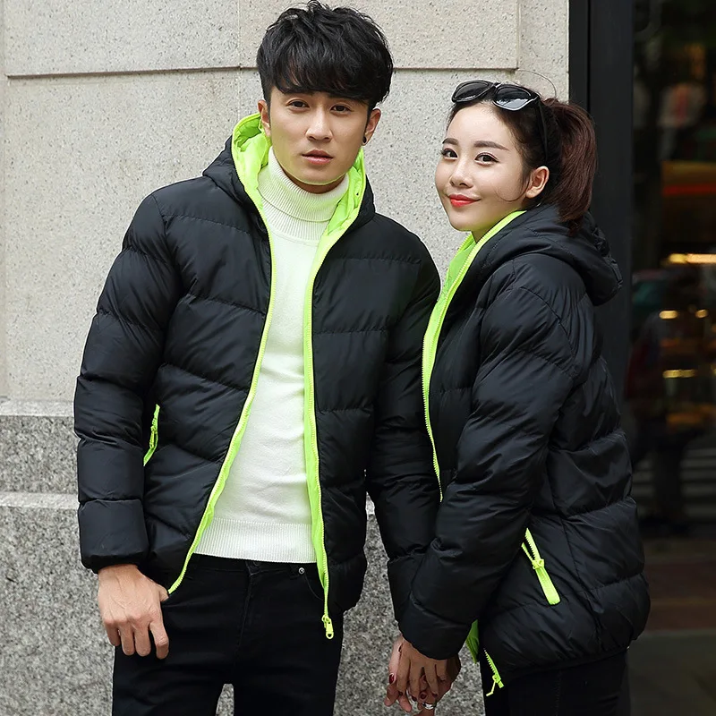 Fashion Winter Jacket Men Clothes 2019 Korean Thick Warm Short Hooded Jackets and Coats Women Couple Winter Parkas 8039