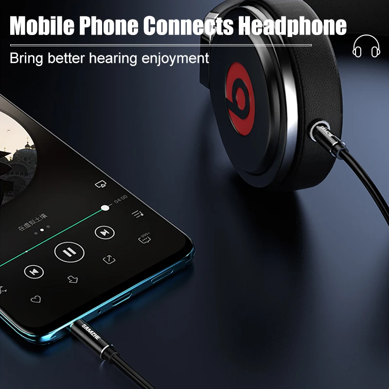 SAMZHE AUX 케이블, 3.5mm 오디오 케이블, 3.5mm 잭 스피커 케이블, JBL 헤드폰, 자동차 샤오미 레드미 5 플러스 원플러스 5t AUX 코드