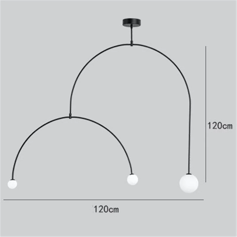 Imagem -03 - Arte Decoração Lustre Designer Ferro Equilíbrio Longo Lustre Lâmpada Escandinavo Pós-moderno Criativo Sala de Estar Quarto Pingente la