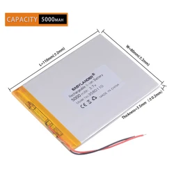 3.7V 3580110 5000mAh Rechargeable Lithium Li-ion Polymer Battery for 8 inches N83, N86 A86 A85