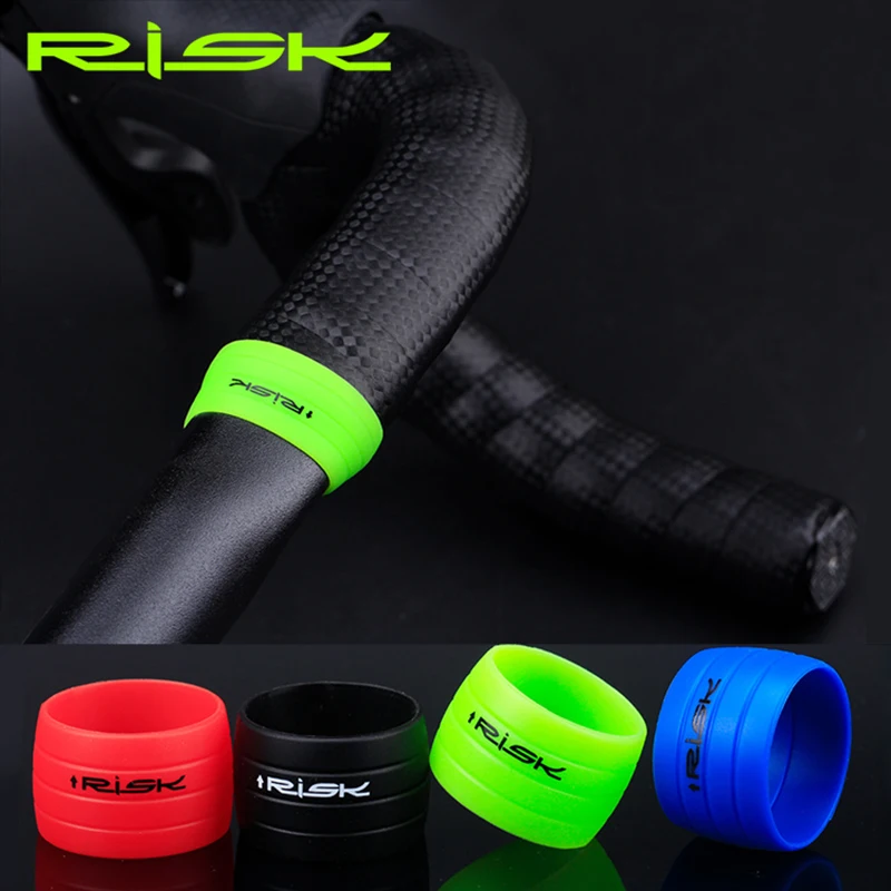 1 Pair Bicycle Handlebar Tape Fixed Ring Rubber Road Bike Silicone Ring Anti-skip Plugs For Bar Tape