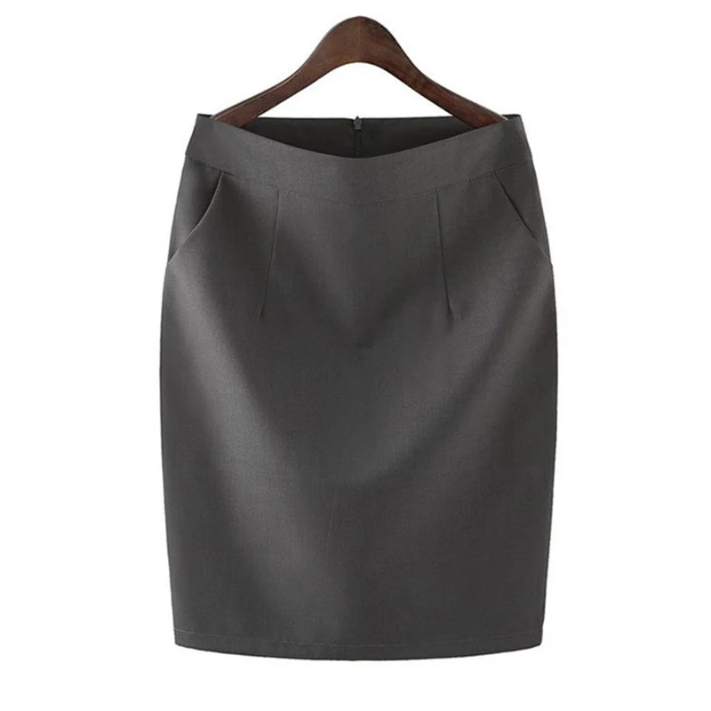 Mit Taschen Arbeit Tragen Hohe Taille Plus Größe Mini Formale Röcke Frauen Büro Dame Bodycon Vintage Schwarz Bleistift Rock c49