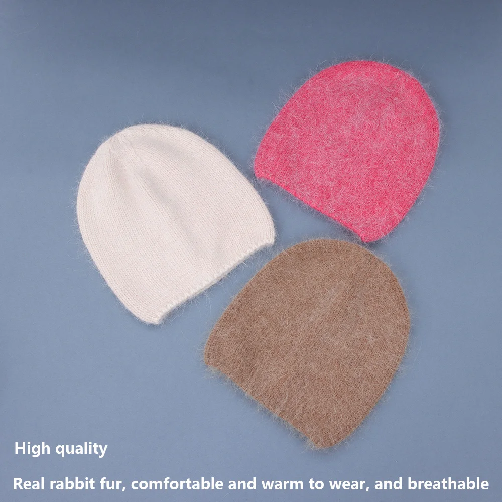 2021 new Rabbit fur fashion winter and Autumn Women New Arrival Popular Ladies Beanie Cap High Quality Fashionable Knitted Hats