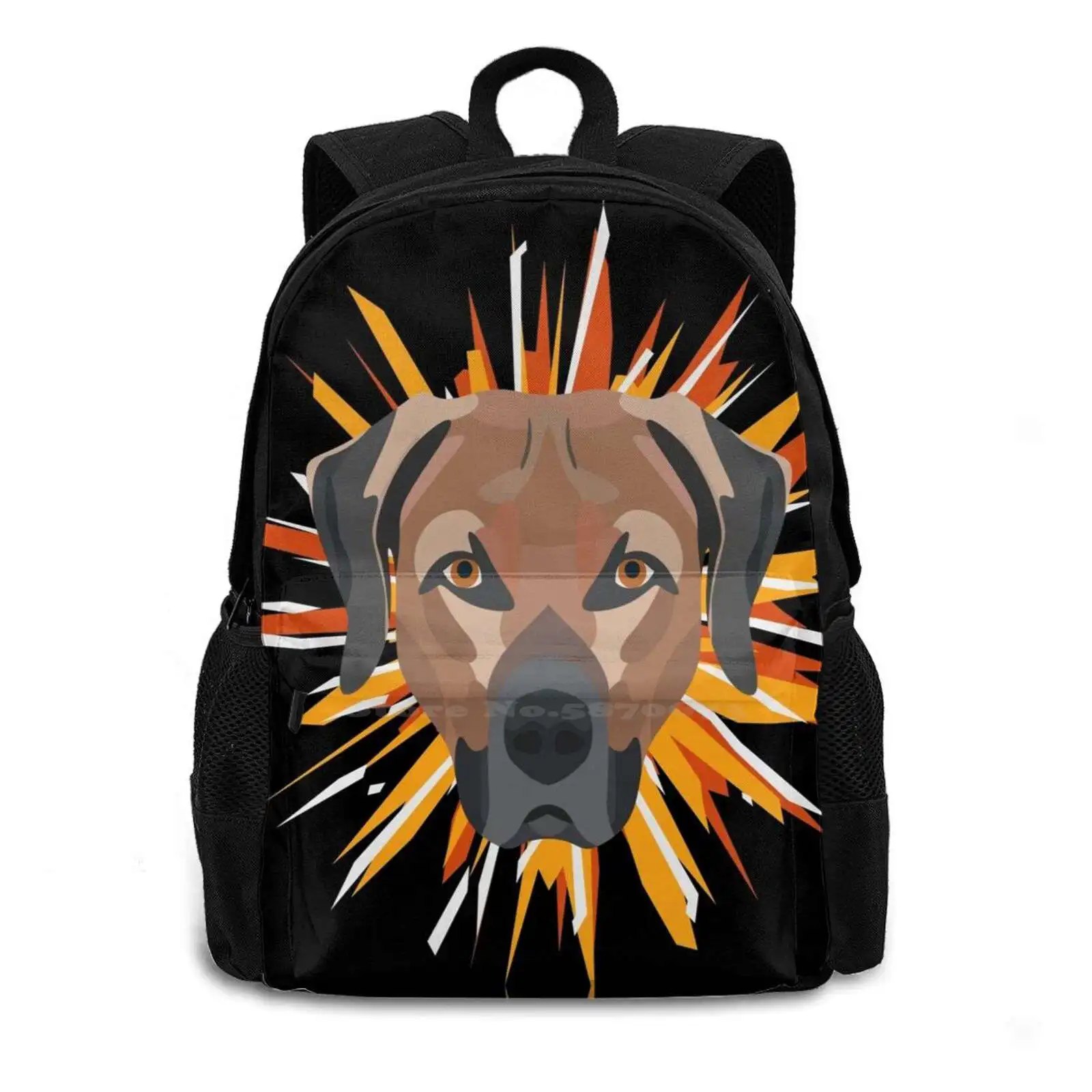 Dog With Fireworks Backpacks For School Teenagers Girls Travel Bags Dog Domestic Dog Guard Dog Fireworks Rocket New Years Eve