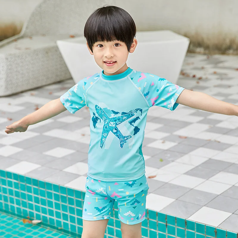 Swimwear Kids Two Piece Swimsuit Children Cartoon Printed Bathing Suit Boy High-end Swimwear