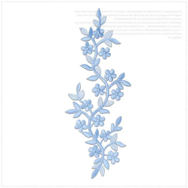 26cm Plum Blume Kostüm Patches Eisen Auf Applique für Kleidung Thermoadhesive Patches Aufkleber Auf Kleidung Gestickte Patches – Detail 8