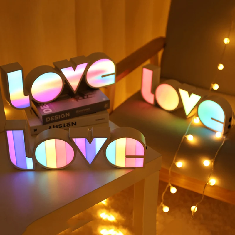 Led proposal advertising light box color lamp modeling creative decorative lamp Festival layout English love letter