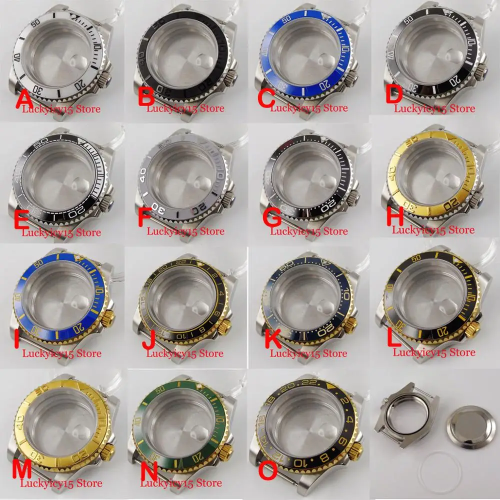 Stainless Steel 40mm Hot Watch Case Sapphire Crystal Fit NH35 Movement Solid/Seeing Glass Backcover