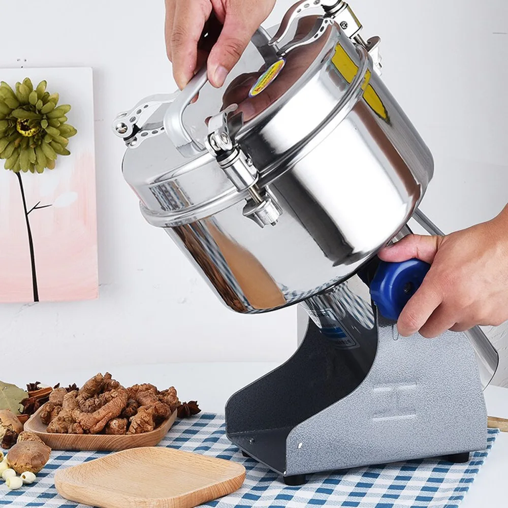 2500g in acciaio inox smerigliatrice commerciale farina fresatrice grano elettrico smerigliatrice pepe cinese medicina di erbe macchina