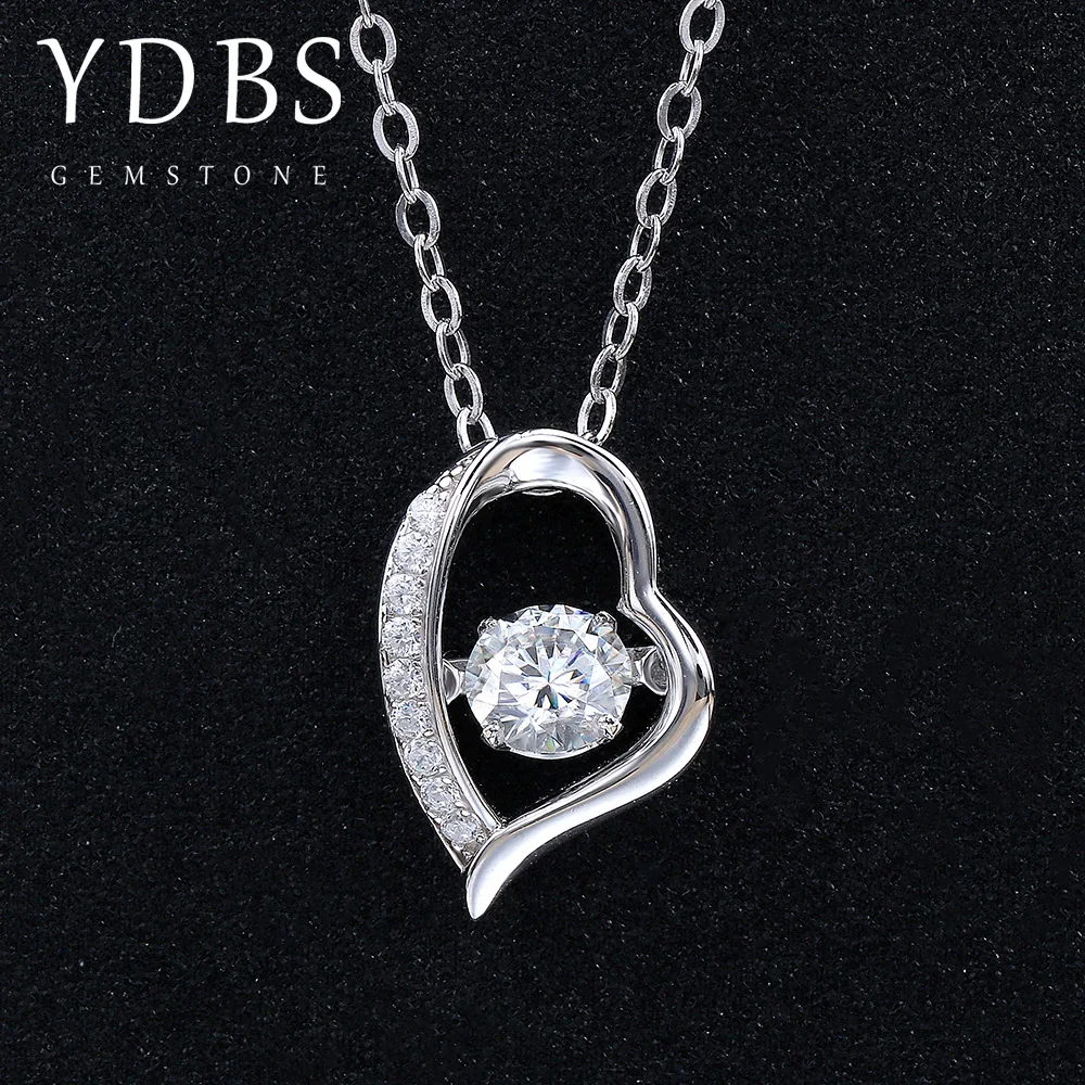 

0.5 carat 5.0mm round Moissanite pendant D VVS Moissanite wedding love pendant for women solid 18k white gold