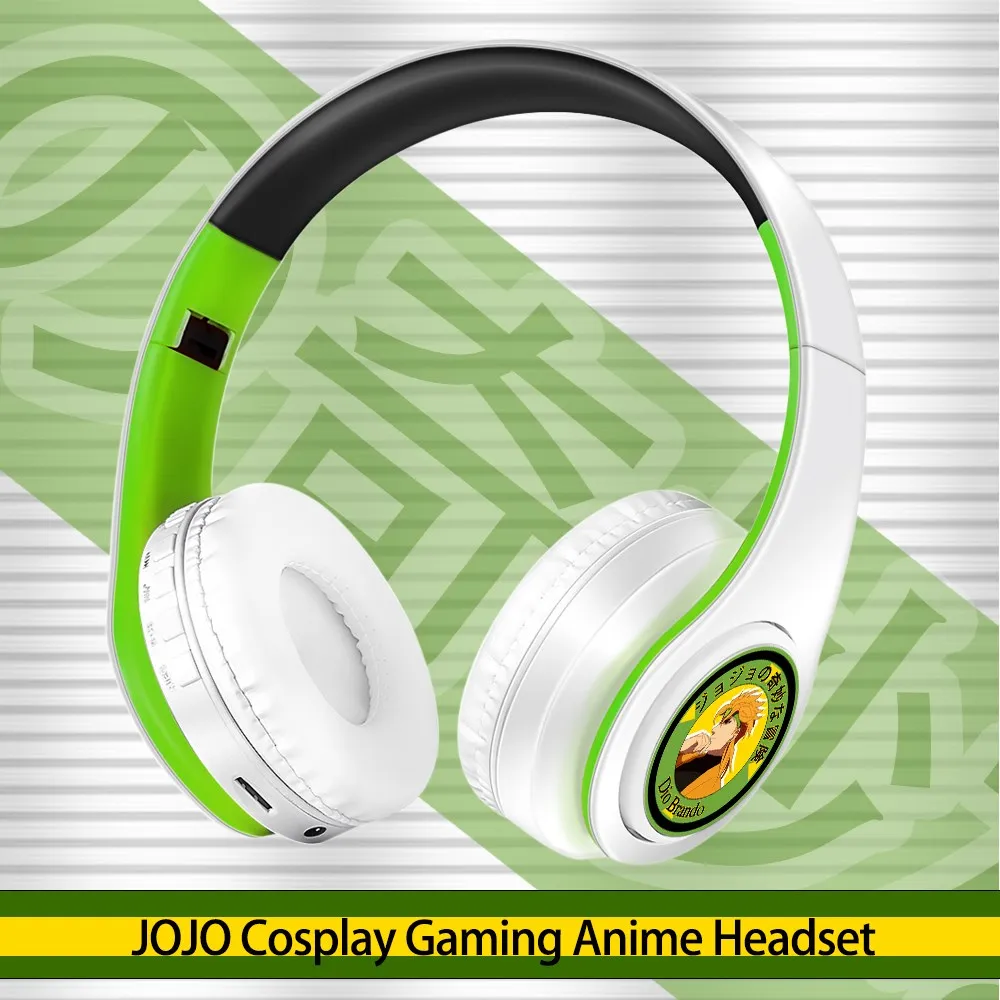 Anime Earphone JoJo's Bizarre Adventure Cosplay Props Wireless Headphone Bluetooth Stereo Adjustable Foldable Headset