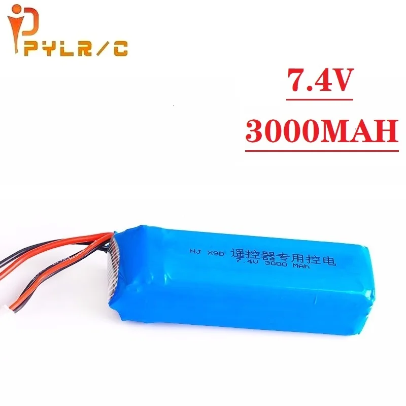 Upgrade 3000mAh 7.4V Rechargeable Lipo Battery for Frsky Taranis X9D Plus Transmitter 2S 7.4V Lipo Battery Toy Accessories 1pcs