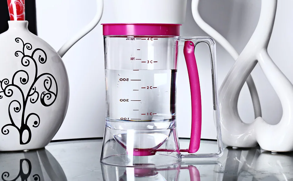 900ml Cake Batter Cream Dispenser Valve Measuring Baking Tool Cup Cake Pancake Muffin Dough Dispenser Funnel  Separator