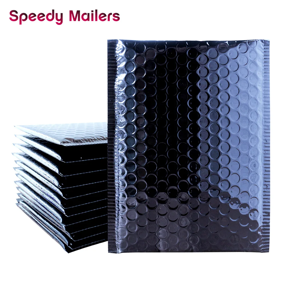 Speedy Mailers Bright Black Aluminum Foil Mailers Envelope Waterproof Packing Shipping envelope Padded Bags Bubble Mailer