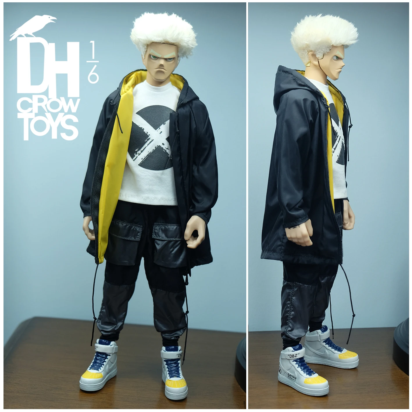 

1/6 Scale Male Soldier CROWDHTOYS Trend Casual Black Coat Model for 12" Body Collectible