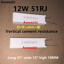 Precisione ceramica di resistenza di potere di 2Pcs RX27-5 12W 51 ohm 51R 51RJ 12W51RJ 12W51R 51mu-5%