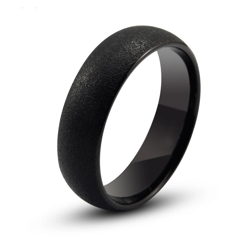 6mm Tungsten Carbide Ring Black Plated Wedding Band,Can Engraved Message Anniversary Gift Jewelry Accessories