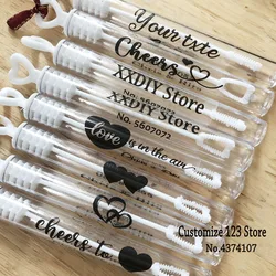 100 piece- Clear Personalized Wedding Stickers Bubble Labels, Bubble Wand Stickers, Labels, Gold/ whit customize  (not  bottles)