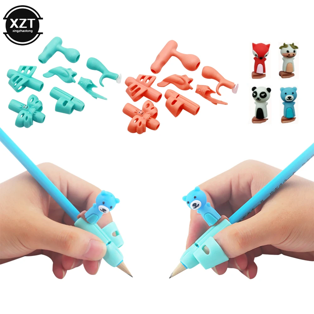 18PCS/Box Two-Finger Pencil Holder Grips Silicone Boys Girls Kids Learning Writing Correction Tool New Stationery Gift Corrector