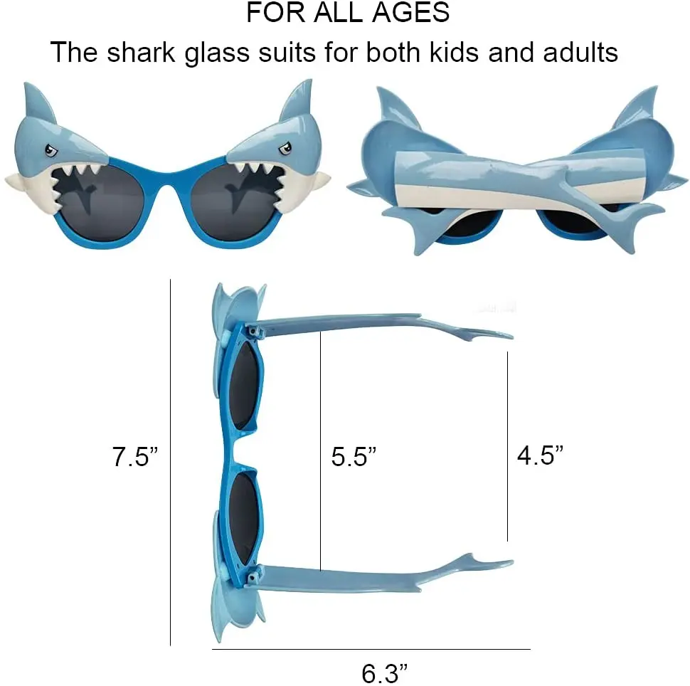 Rekin okulary Party dobrodziejstw rekin foto budka rekwizyty Ocean impreza przy basenie dostarcza Baby Shark okulary Shark tematyczne urodziny