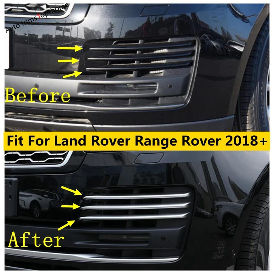 

ABS Chrome Front Fog Light Lamp Eyebrow EyeLid Strip Decor Cover Kit Trim For Land Rover Range Rover 2018 - 2021 Accessories