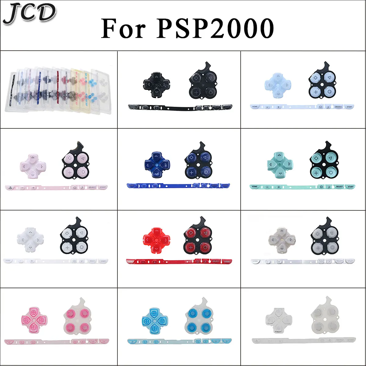 JCD Multi color Left Right Buttons Key pad Set Repair Replacement buttons for PSP 2000 PSP2000 Console