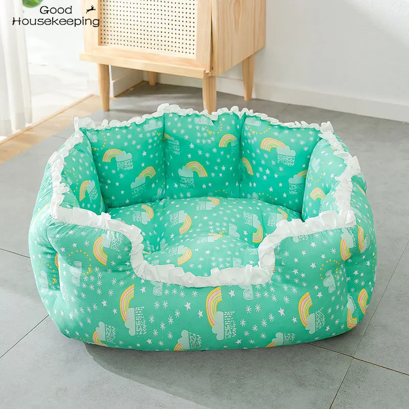 Summer Cat Bed House Kennel Dog Bed Dog Rug Cats Bed Small Dog House Cushion Sofa Bed Cat House Pet Bed  Pet Tent