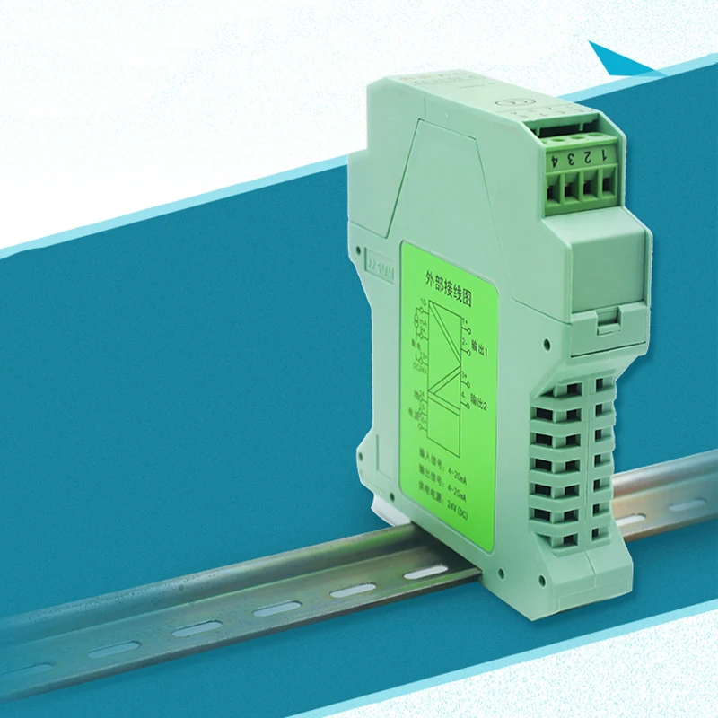 Din 4-20mA módulo aislador de señal analógica fuente de 24V CC distribuidor conversión transformador de transductor señal