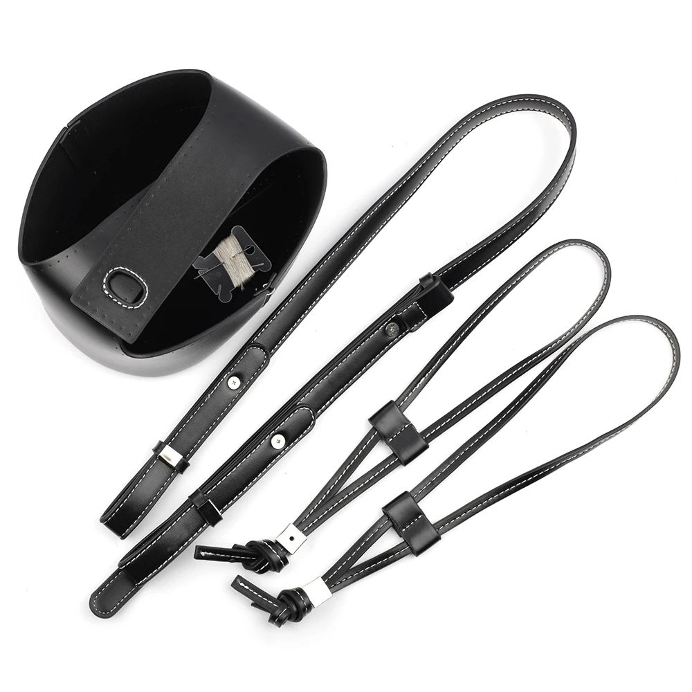 DIY handgemachte geflochtene Eimer Taschen einzigartige Leder Tasche Böden hohlen Kordelzug Handtasche Schultergurt Frauen gewebte Tasche Set