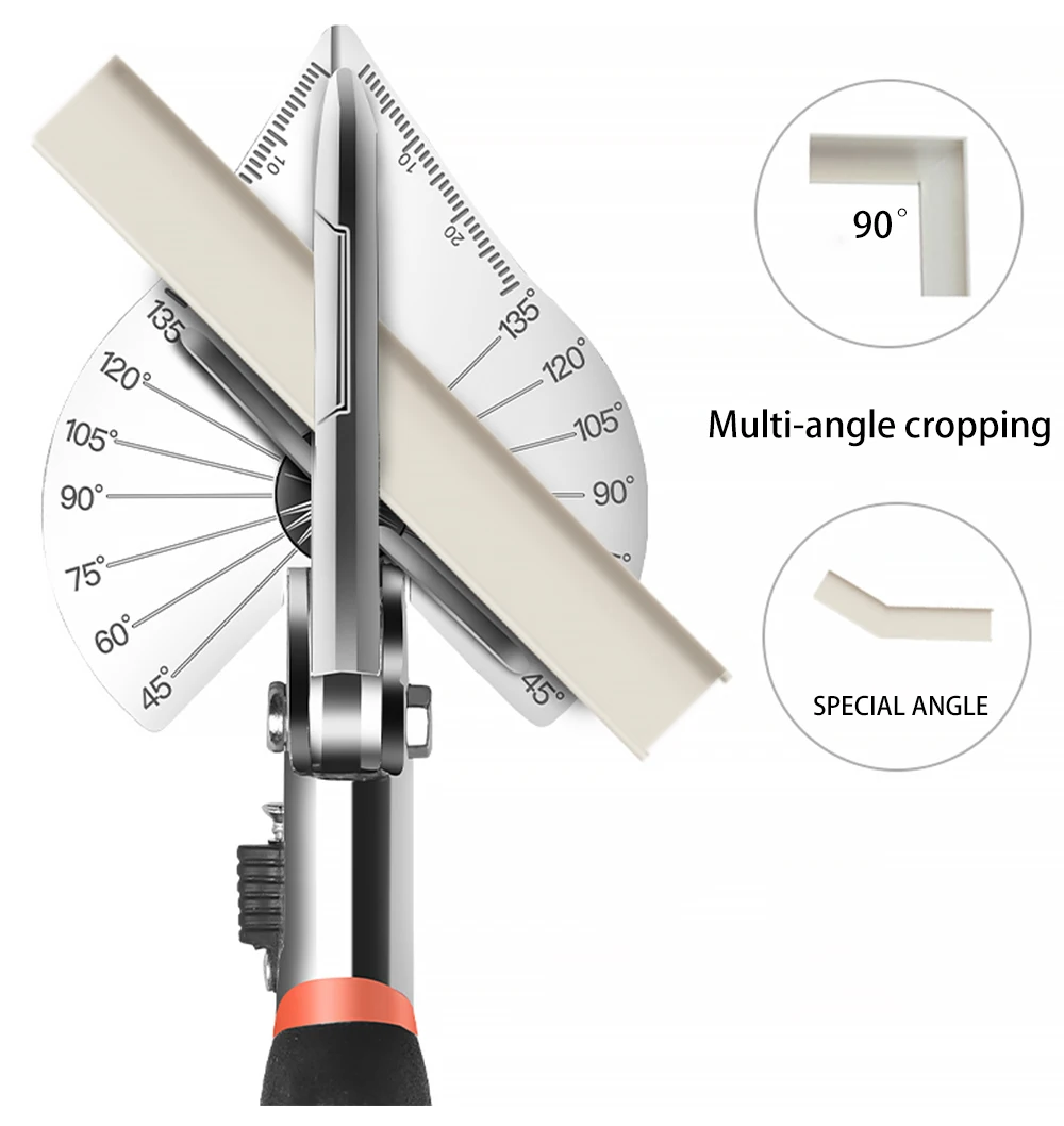 Angle Shear 45 Degree To 135 Degree Miter Cutter Hand Shear Multifunctional PVC PE Plastic Pipe Scissors with replace blades