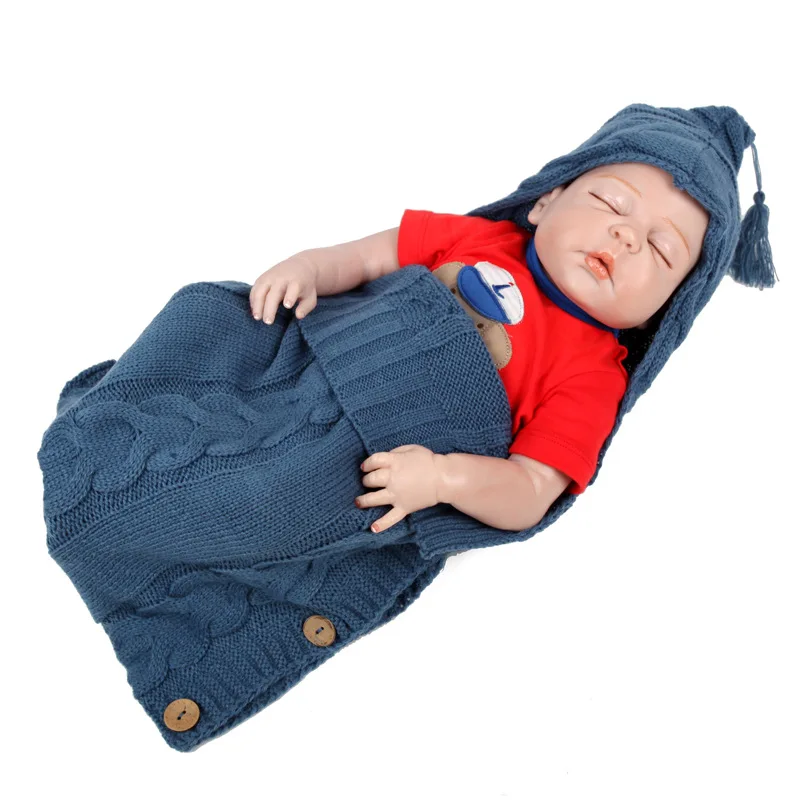 Gloriou Source Newborn Baby Winter Warm Sleeping Bags Infant Button Knit Sleeping Bags