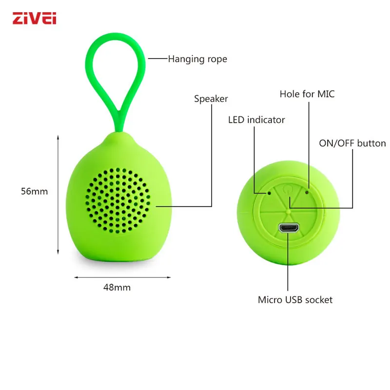 Zivei tws bluetooth alto-falante portátil mini sem fio 3w drivers enhanced baixo som de alta definição para casa ao ar livre